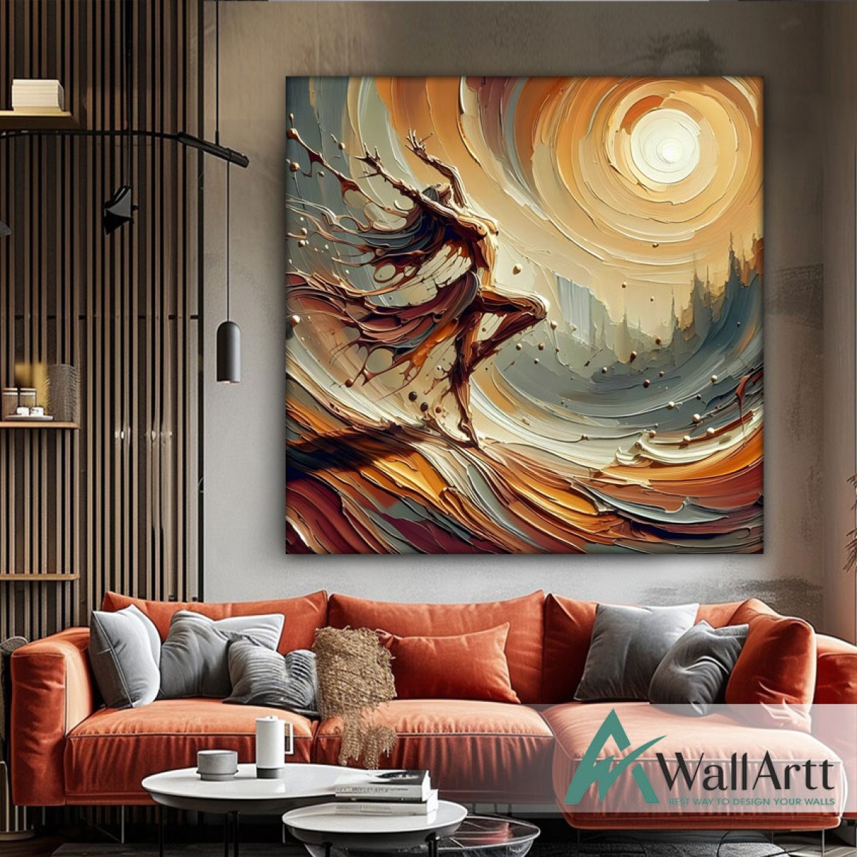 Sun Dance 3D Heavy Textured Partial Oil Painting - Wall Art